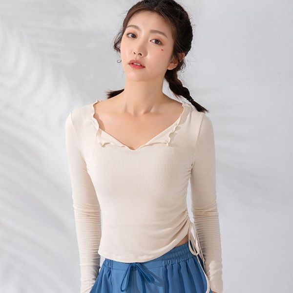 

unique v-neck design fitness gym sports wear for women t shirt solid yoga workout crop top, White;red