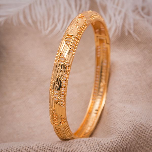 

1pc Gold Color Women Bangle Dubai Bride Wedding Ethiopian Bracelet Africa Bangle Arab Jewelry Gold Charmgirls Bracelet gift