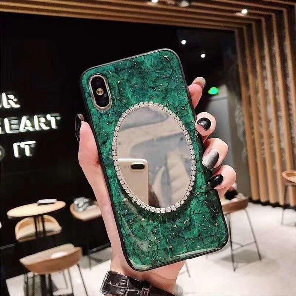 

bling mirror phone case for iphone x xs max xr gold foil marble glitter cellphone cover for iphone xs 8 7 plus