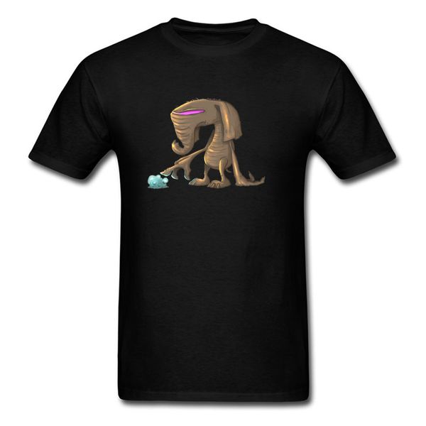

funny alien elephant t shirt men cartoon design trendy short sleeve t-shirt black cotton cloth breathable no fade