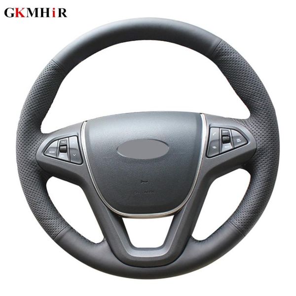 

hand-stitched black artificial leather car steering wheel covers case for chery tiggo 5 2013-2020