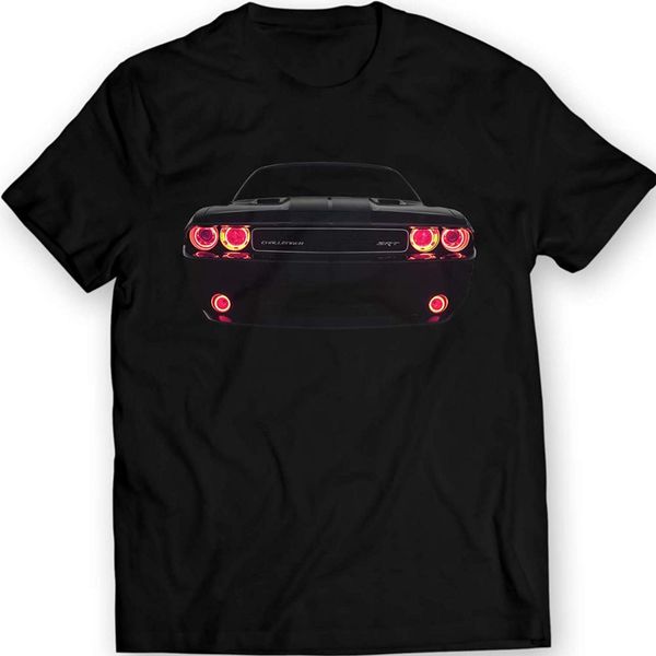 

2020 men's fashion challenger srt muscle racing car angel eyes headlights t-shirt 100% cotton