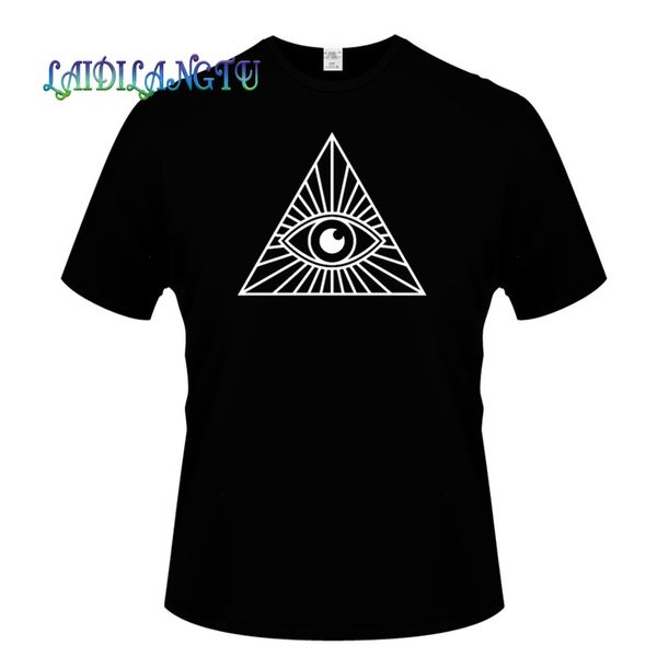 

hip hop all seeing eye triangle graphic t shirt mens t-shirts funny design printing cotton tees customized