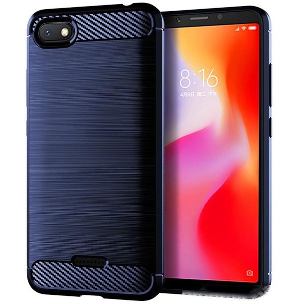 

rugged carbon fiber full body protection cover for redmi 6a slim and flexible shockproof tpu rubber anti-slip grip case
