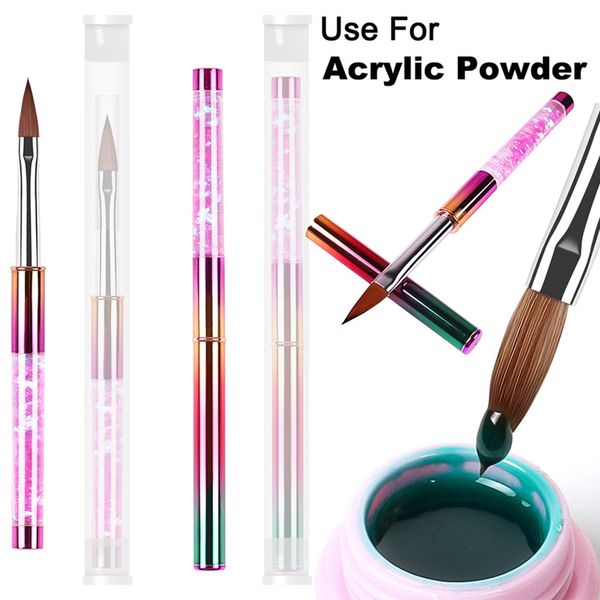 

1pcs nail art metal acrylic liquid powder carving uv gel extension builder french flower stripe painting drawing liner brush, Yellow