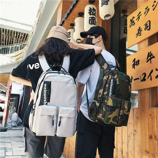

harajuku style male shoulder bag 2020 new fashion trend multifunctional casual school bag large capacity travel couple