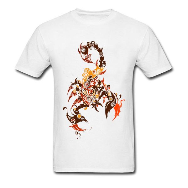 

batik art scorpion t shirts custom tshirts printed men t-shirt cotton white tees scorpion clothing hip hop