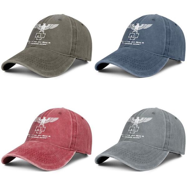 

rammstein band eagle logo fashion denim baseball cap cool washed dad hat adjustable vintage ball golden popular, Blue;gray