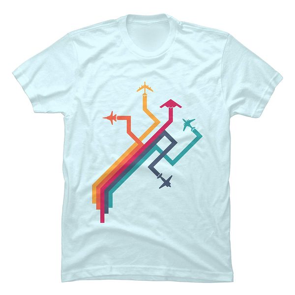 

lvtianran men's colorful vector airplanes funny graphic t shirt summer cool funny t-shirt new 2018 fashion