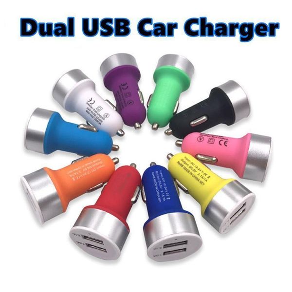 

frosted car charger dual 2 port usb charger adapter for iphone 12v power 2.1a usb car charger for xiaomi mobile phone