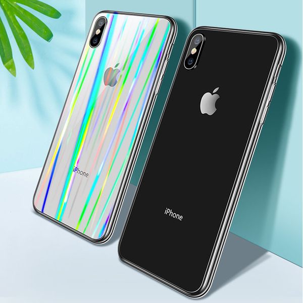 

2 in 1 hybrid crystal gradient color case for iphone 6 7 8 x 11 pro max shockproof