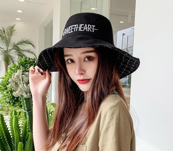 

sun hat women summer bucket hat plaid floppy double sided fisherman panama cap beach sun hats suncreen travel outdoor, Blue;gray