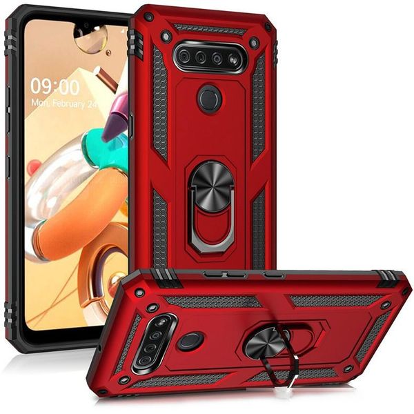 

heavy duty anti-fall armor protective case for lg stylo 6 5 harmony k51 k50 aristo 2/3/4 shockproof case cover with car magnet mount holder
