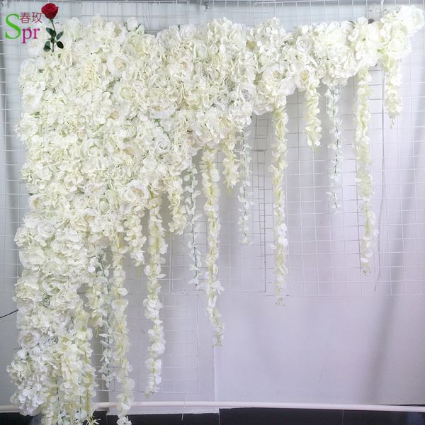 

decorative flowers & wreaths spr artificial rose flower arch row big triangula panles wedding decoration wall backdrop table centerpiece flo