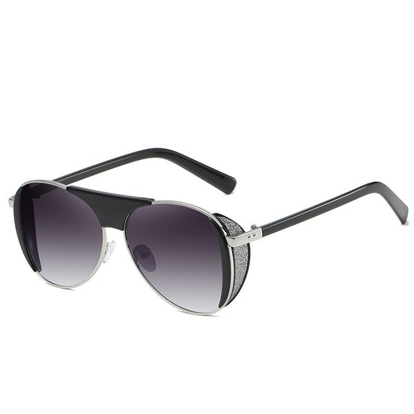 

trend sunglasses retro fashion personality gradient sunglasses, Silver