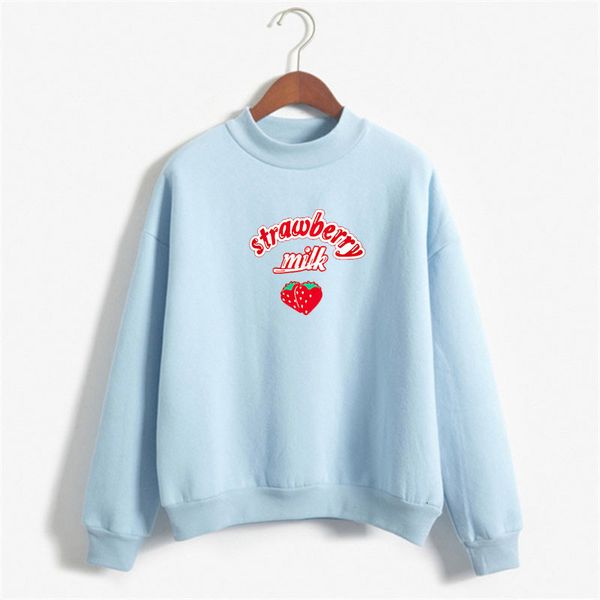 

cute strawberry hoodies sweatshirts women strawberry milk sweatshirt printed long sleeve harajuku pullover hooded drop shipping, Black