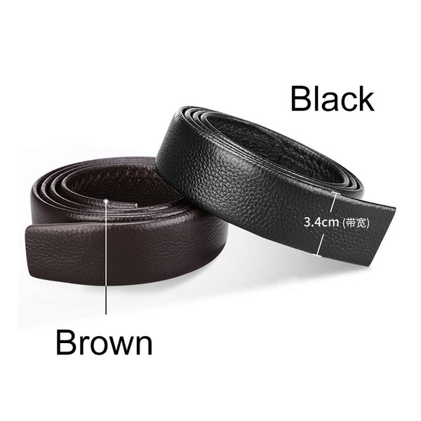 

first cow leather belt automatic buckle layer leather pant belt head full grain cow belts business mens accessories, Black;brown