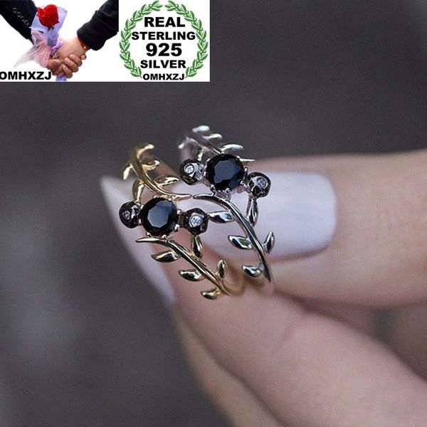 

cluster rings omhxzj wholesale european fashion woman girl party wedding gift zircon 925 sterling silver 18kt yellow rose gold ring rr397, Golden;silver