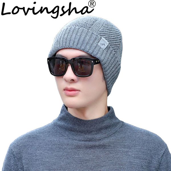 

beanies lovingsha fashion men design warm hats women beanie knitted knit skullies baggy bonnet girl faux fur winter caps ht126