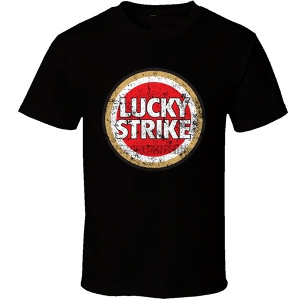 

fashion lucky strike cigarettes logo distressed men t-shirt
