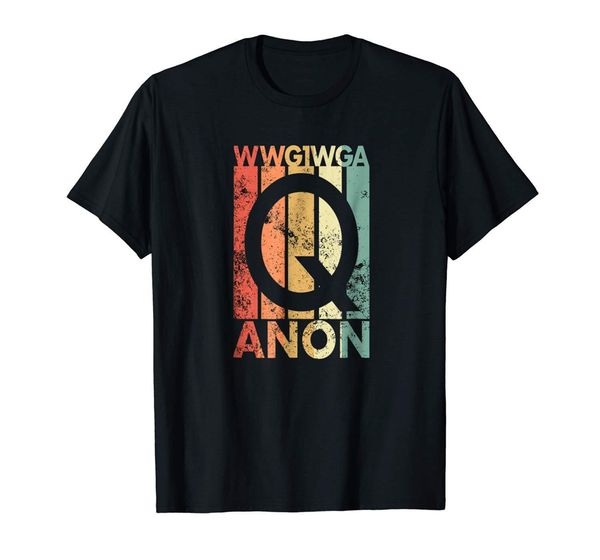 

q черная футболка wwg1wga qanon retro vintage полный фигурные tee shirt