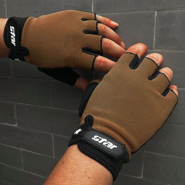 

men' half finger gloves winter antiskid gloves button glove with coral fleece exposed glove thick cycling half finger, Blue;gray