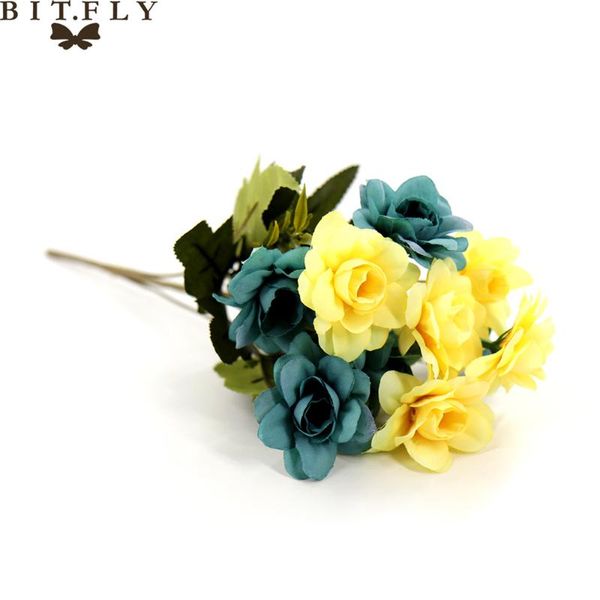 

10 heads/bouquet silk small artificial daisy camellia flowers party home decor wedding decoration accessories fake flower gift
