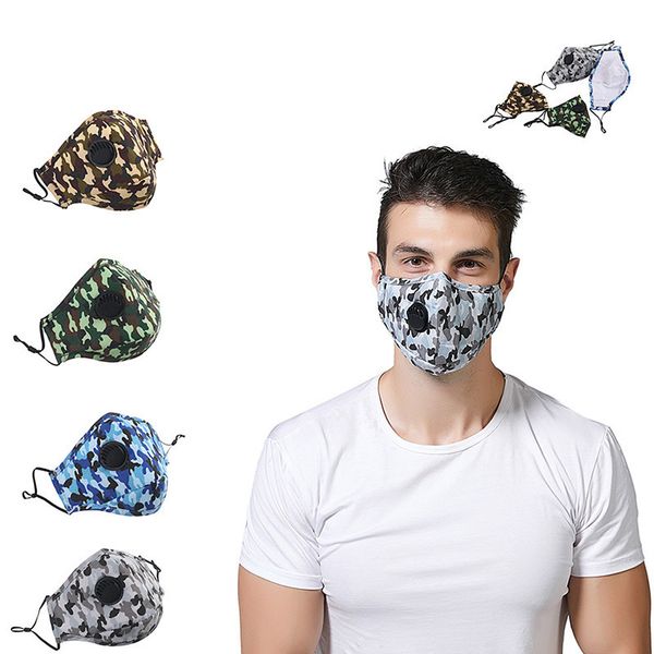 

mask female breathing male camouflage personality adults with valve anti-fog cotton masks can put pm2.5 filter masks1