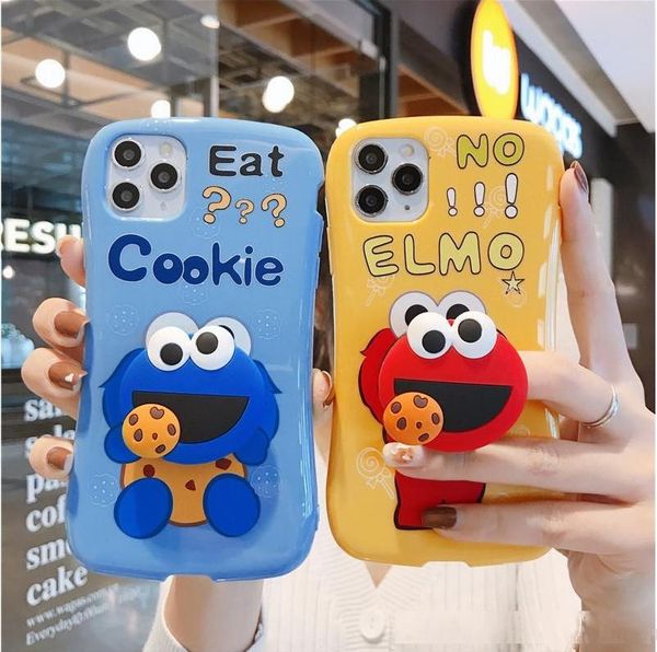

mytoto 3d cute cartoon cookies elmo sesame street silicone soft phone case for iphone x xr xs max 6s 7 8 plus 11 pro max coque cover