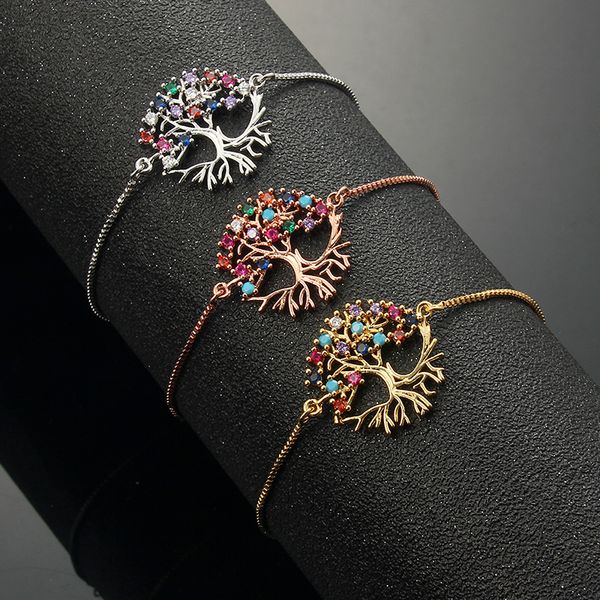 

1pcs new arrival adjustable copper crystal charm bracelet micro pave cz chain multi-style bracelet & bangles for women jewelry, Golden;silver