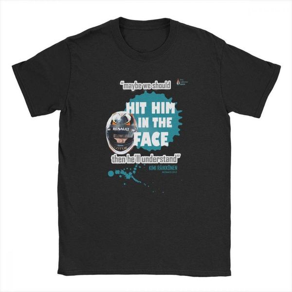 

hit him in the face t shirt kimi raikkonen t shirt iceman legend icon on perez casual for men racing motor car big size-in t-shirts from, White;black