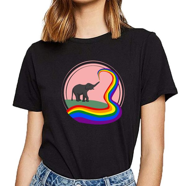 

t shirt women gay pride statement rainbow lgbt elephant vogue vintage cotton female tshirt