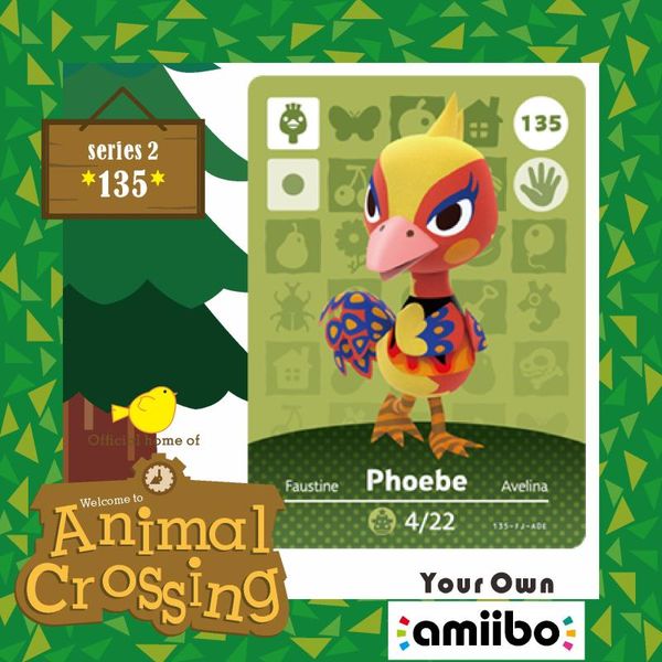 

animal crossing villager amiibo card 135 amiibo phoebe animal crossing new horizons villager card phoebe 135 series set season2