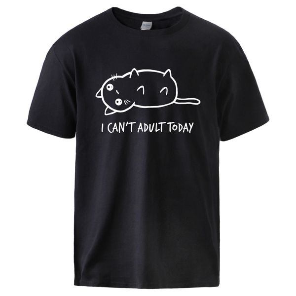

i can't today kawaii cat mens tshirt summer cotton cool short sleeve t shirt 2020 male loose causal workout tshirt