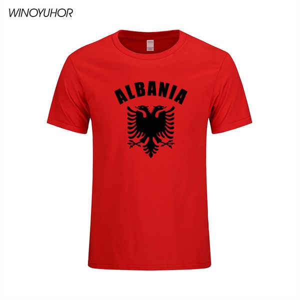 

new fashion albania t shirts men summer style short sleeve cotton o-neck fashion albania flag eagle t-shirts