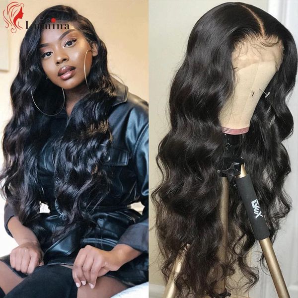 

lace wigs body wave 100% human hair 4x4/13x4/13x6 closure wig natural black color pre plucked for women, Black;brown