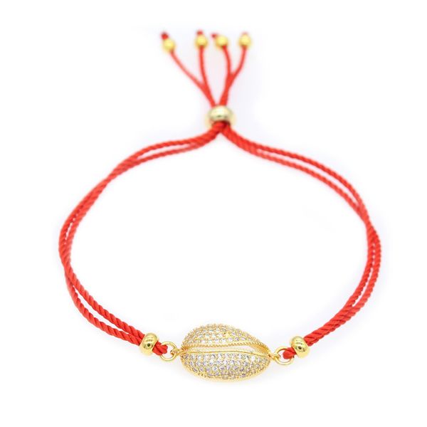 

crystal sea shell charm bracelet for women red string bracelets & bangles summer style jewelry gift, Golden;silver