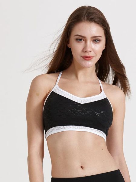 

sports brassiere beauty back printed bra without steel ring push up fitness underwear running training -resistant yoga vest, White;black