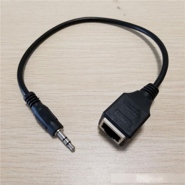 

10pcs/lot 3.5mm aux male to rj-45 rj45 female adapter lan ethernet network audio extension cable cord 30cm