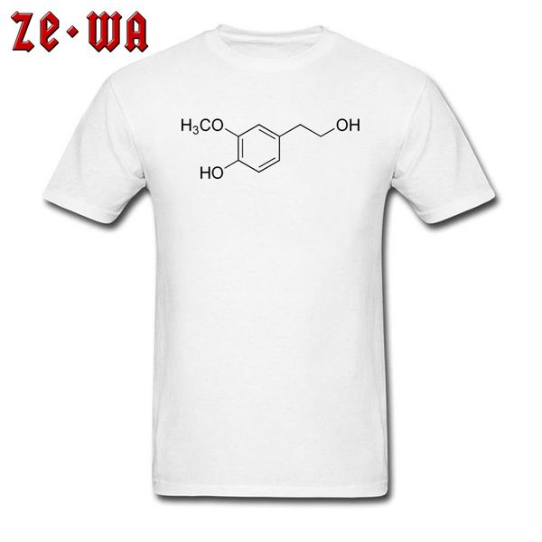 

white college t-shirt popular custom tshirt homovanillyl alcohol biochemistry molecular model men's t shirt pure cotton