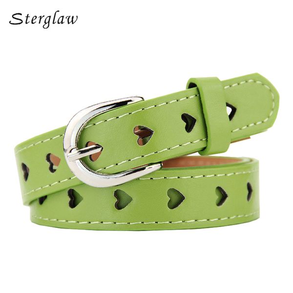 

belts 102cm summer hollow heart wide for women 2021 fashion candy colors female belt children's and straps u127, Black;brown