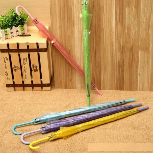 

leisure rain transparent umbrella long handle umbrella automatic umbrellas clear wedding party favor dance performance decoration t2i5558