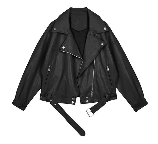 Novo design original de couro feminino Blazer Bat Bat Jackets Short Blazers DJ Punk Leather Motorcycle Jacket 2Colors