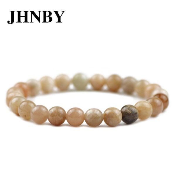 

jhnby natural sun stone bracelets&bangle for men women charm 6/8/10/12mm bead braided/elastic rope lovers jewelry gift dropship, Black