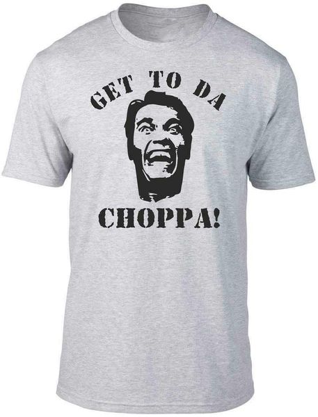 

get to da choppa t shirt men women inspired by predator film arnie 80's retro sci fi tv tee shirt loose fit