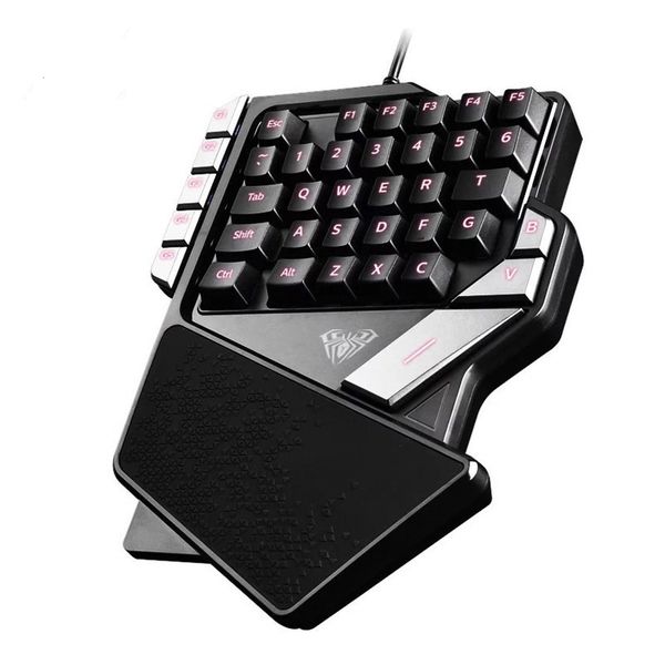 

wired usb gaming keyboard backlight color 38 keys portable mini gaming keypad controller with palm rest for lapcomputer