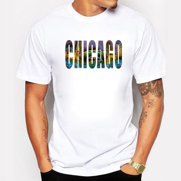 

blwhsa new arrivals chicago city design men t shirt chicago words printed t-shirt short sleeve casual basic cool tee shirts