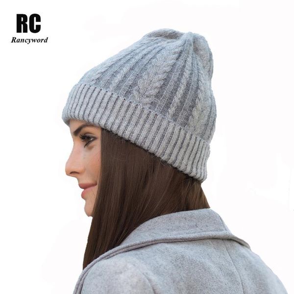

rancyword] factory direct winter hats for women wool knitting warm beanies skullies girls pompom gorros rc1223, Blue;gray