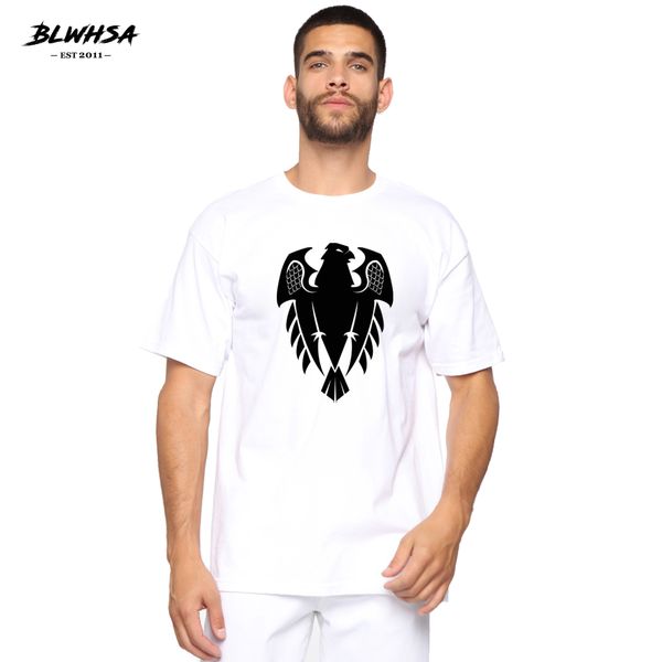 

blwhsa cool eagle printed t shirt men 100% cotton short sleeve summer hip hop t-shirt eagle printing men plus tees clothing