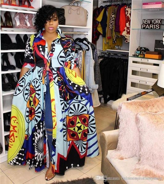 

lapel neck long dresses casual ladies long sleeve night club dress autumn womens digital printed dress women, Black;gray